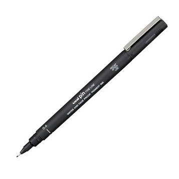 Ручка лайнер Uni Pin Fine Line Чорна 0.2 мм (PIN02-200.Black)