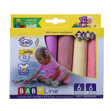 Крейда кольорова ZiBi Jumbo 6 шт. (ZB.6710-99)