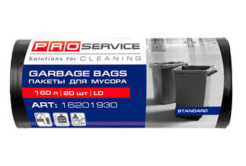 Пакети для сміття Pro Service чорні 120 л 20 шт. міцні Чорні (16201630)