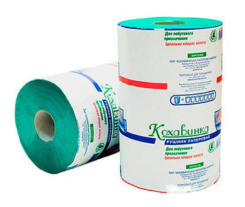 Рушники паперові Кохавинка 1 рулон 600 відривів Сині/Зелені (0187)