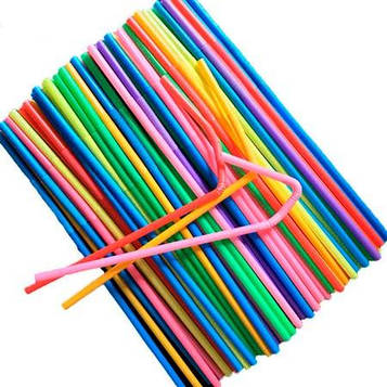 Соломка пряма прозора гофрована 200х210 мм Кольорова (03-0090)