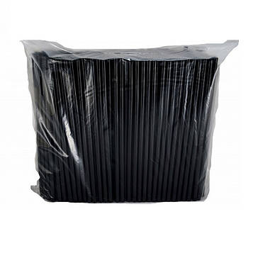 Соломка пряма Україна гофрована 210 мм 200 шт. Чорна (03-0008)