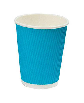 Стакан гофрований Ripple 350мл 30 шт. Блакитний-Бірюза (058623)