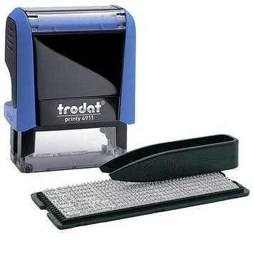 Штамп самонабірний Trodat  38х14 мм 3 рядки Синій корпус (4911 P4 Т/3 син)