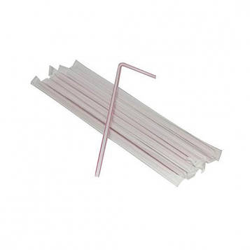 Соломка пряма в індивідуальній упаковці гофрована  210 мм 200 шт. Асорті (03-0204)