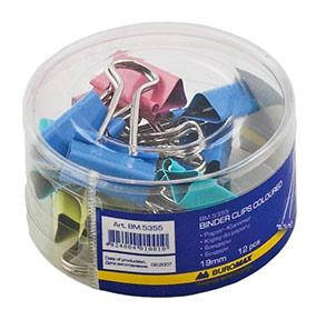 Біндери Buromax 19 мм 12 шт. Різнокольорові (BM.5355)