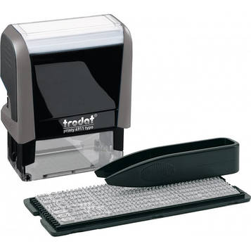Штамп самонабірний Trodat 38х14 мм 3 рядки Сірий корпус (4911 P4 Т/3 сіра)