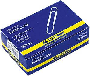 Скріпки закруглені Buromax 50 мм 100 шт Нікельовані (BM.5001)