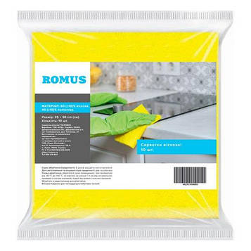 Серветки Romus віскозні 10 шт. Жовті (18432550)