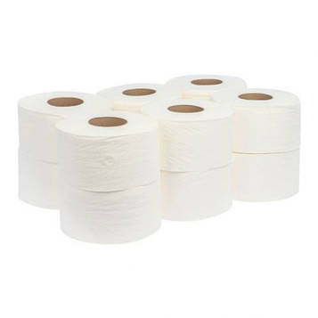 Папір туалетний Papero Джамбо двошаровий білий 75 м 12 шт. (TJ035)