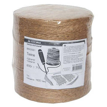 Шпагат джутовий Buromax товщина 1100 текс 720 м 800 г (BM.5561)