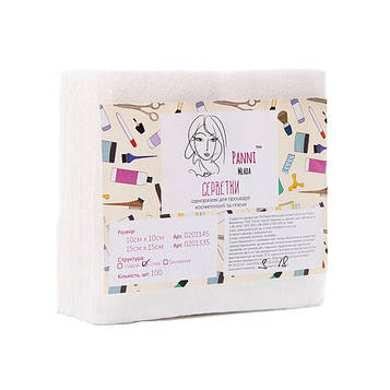 Серветки одноразові в пачці Panni Mlada зі спанлейса гладкі 20х20 см 100 шт. (20009240110)