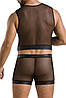Комплект чоловічої білизни на шнурівці Passion 053 SET WILLIAM L/XL Black, жилет, боксери, фото 2
