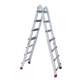 Драбина з алюмінію, універсальна розкладна, телескопічна 4*4 сходи. INTERTOOL LT-2044