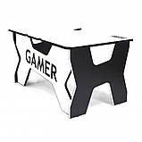 Стильний стіл геймерський з підсвічуванням Generic Gamer 2 White/Black, фото 3
