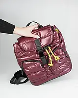 Фиолетовый болоньевый стеганый рюкзак с карманами