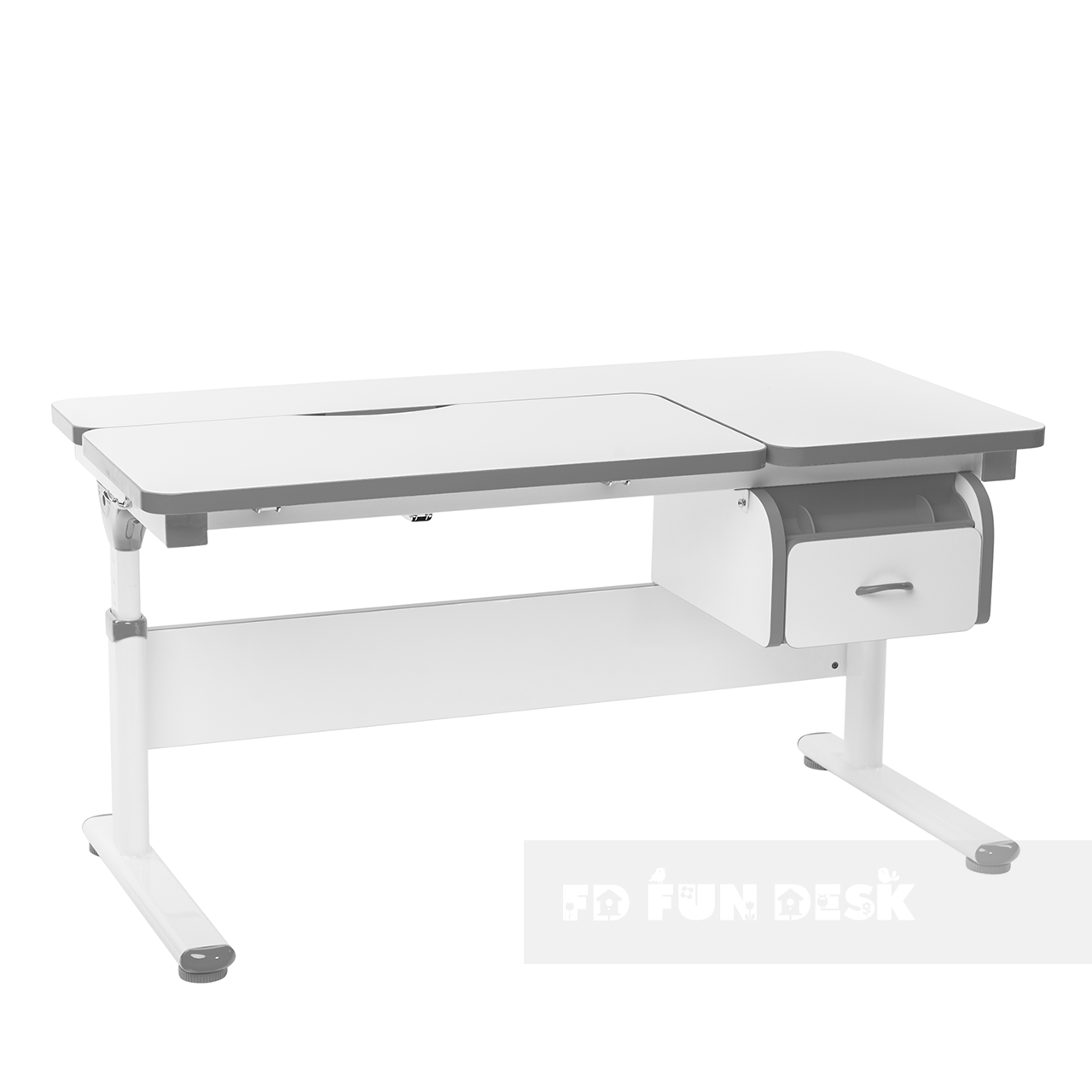 Регульована парта FunDesk Creare Grey з шухлядою, фото 1