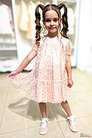 Платье розовое кружевное в мелкие цветочки для девочки (86 см.) Minimi
