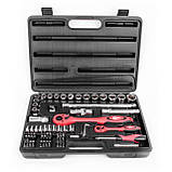 Набір інструментів професійний, 1/2" & 1/4", 72 од. CrV INTERTOOL ET-6072 mst mst, фото 2