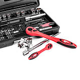 Набір інструментів професійний, 1/2" & 1/4", 72 од. CrV INTERTOOL ET-6072 mst mst, фото 5