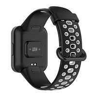 Силиконовый ремешок для часов Mi Watch 2 Lite / Redmi Watch 2 с перфорацией ремешки ми вотч 2 лайт / редми 2 Черный Серый