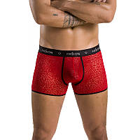 Чоловічі прозорі боксери Passion 046 SHORT PARKER L/XL Red, сітка, під леопард
