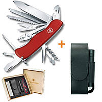 Комплект Нож Victorinox Work Champ 0.8564 + Кожаный чехол + Фонарь