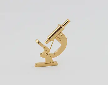 Брошка унісекс BROCHE біжутерія золото Медицина Мікроскоп (111360)