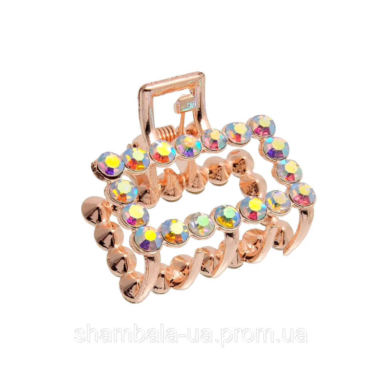 Заколка-краб для волосся "Mother of pearl in gold" (048413)