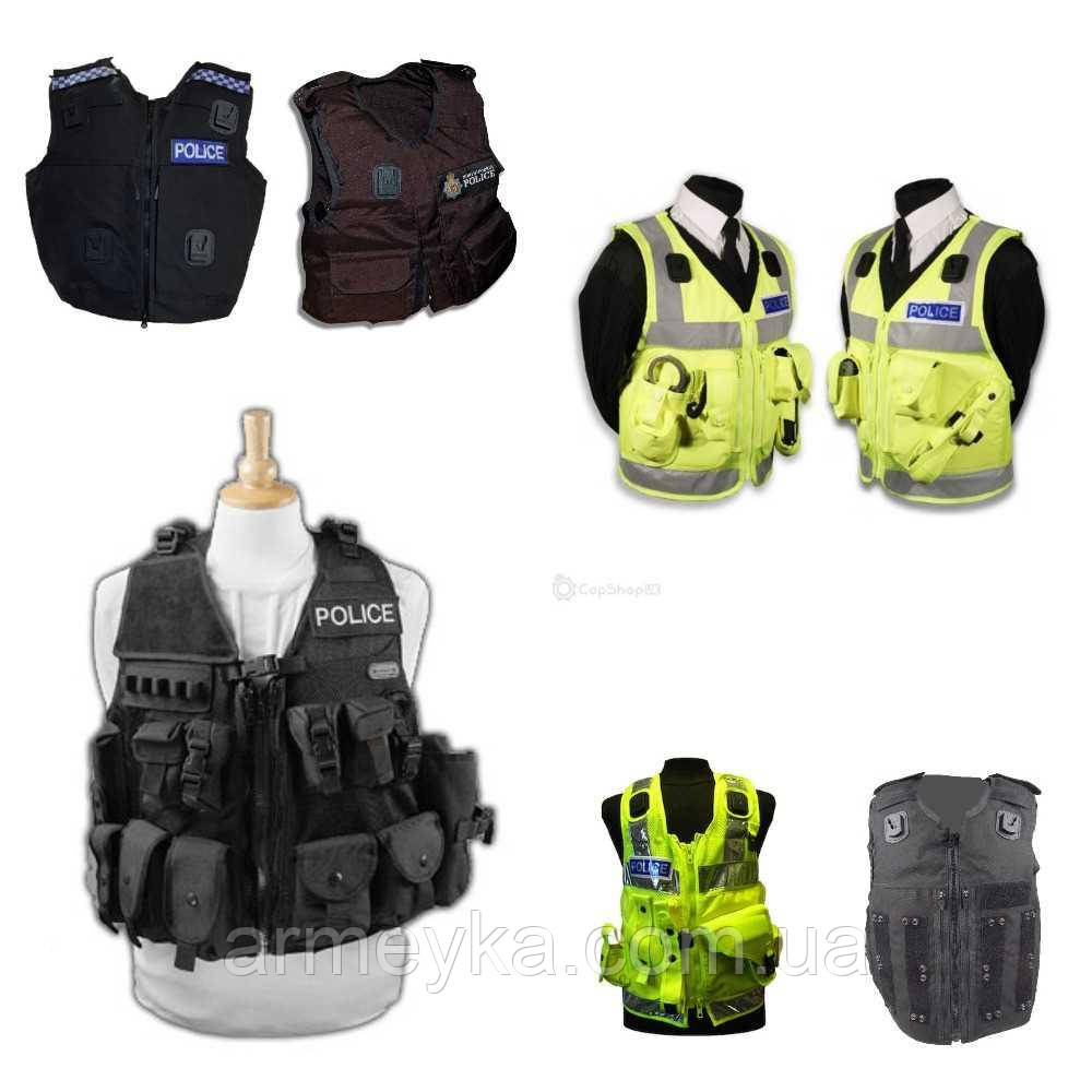 ОПТ mix поліцейських розвантажувальних жилетів (оптом, ціна за 1 кг). ҐАТУНОК 1. комбінований, оригінал Великобританія