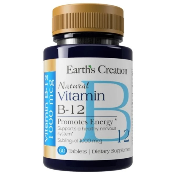 Вітамін B-12 Earth's Creation Vitamin B-12 1000 mcg Sublingual 60 tabs