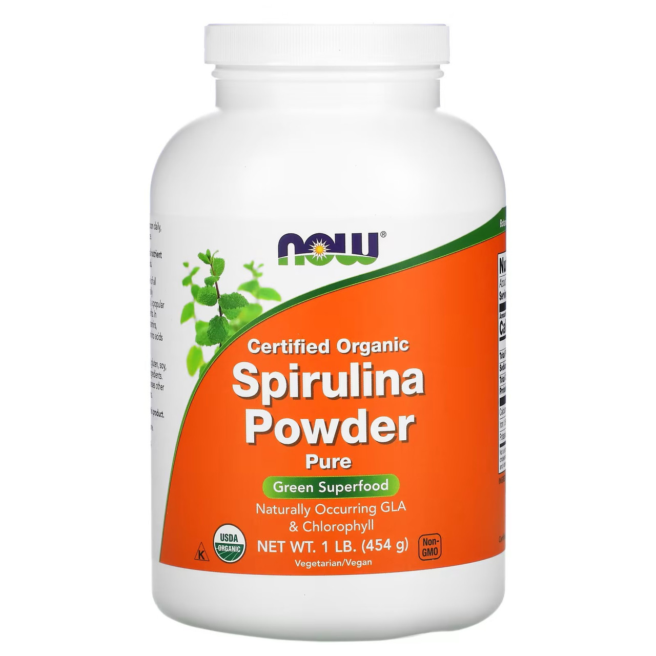 Спіруліна Now Certified Organic Spirulina Powder 454 g