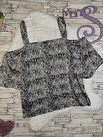 Жіноча блуза Next сіра зі зміїним принтом на бретелях відкриті плічка Розмір 4XL 56