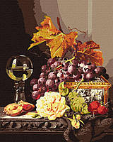 Картина по номерам ТМ Идейка "Натюрморт с фруктами и розой" 40х50см KHO5668