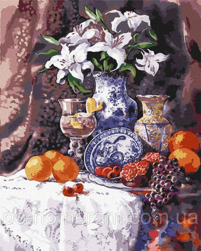 Акційна Картина за номерами Ідейка Білосніжні лілії ©Catrin Bespaliuc (KHO2934) 40 х 50 см, фото 1