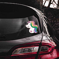 Наклейка на автомобиль "Unicorn. Единорог" (цвет пленки на выбор клиента) с оракала