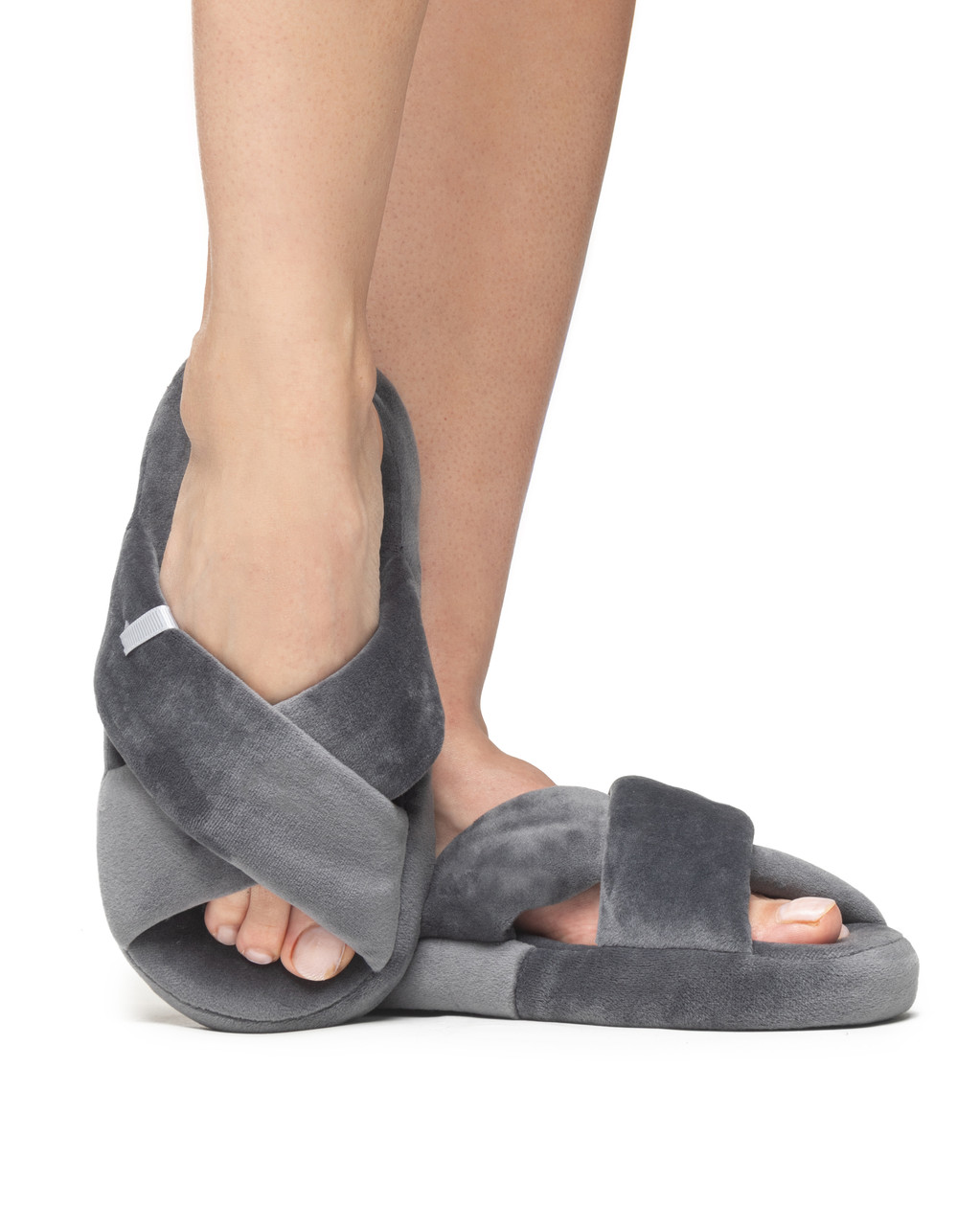 Капці домашні велюрові Графіт, фото 1