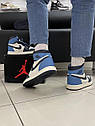 Чоловічі кросівки Nike Air Jordan 1 Blue/White (ТОП якість) ||, фото 6