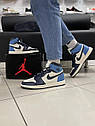 Чоловічі кросівки Nike Air Jordan 1 Blue/White (ТОП якість) ||, фото 7