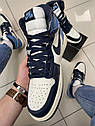 Чоловічі кросівки Nike Air Jordan 1 Blue/White (ТОП якість) ||, фото 8