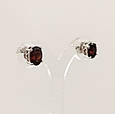 Сережки-пусети срібні з гранатом Т36-гр, фото 6