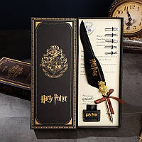 Ручка Перо для каллиграфии Гарі Потер винтажный подарочный набор. Черное. С чернилами!