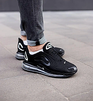 Мужские кроссовки Nike Air Max 720 black Найк Аир Макс черные текстиль весна лето осень 40