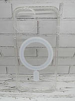 Чехол на iPhone 14 накладка бампер противоударный MagSafe прозрачный