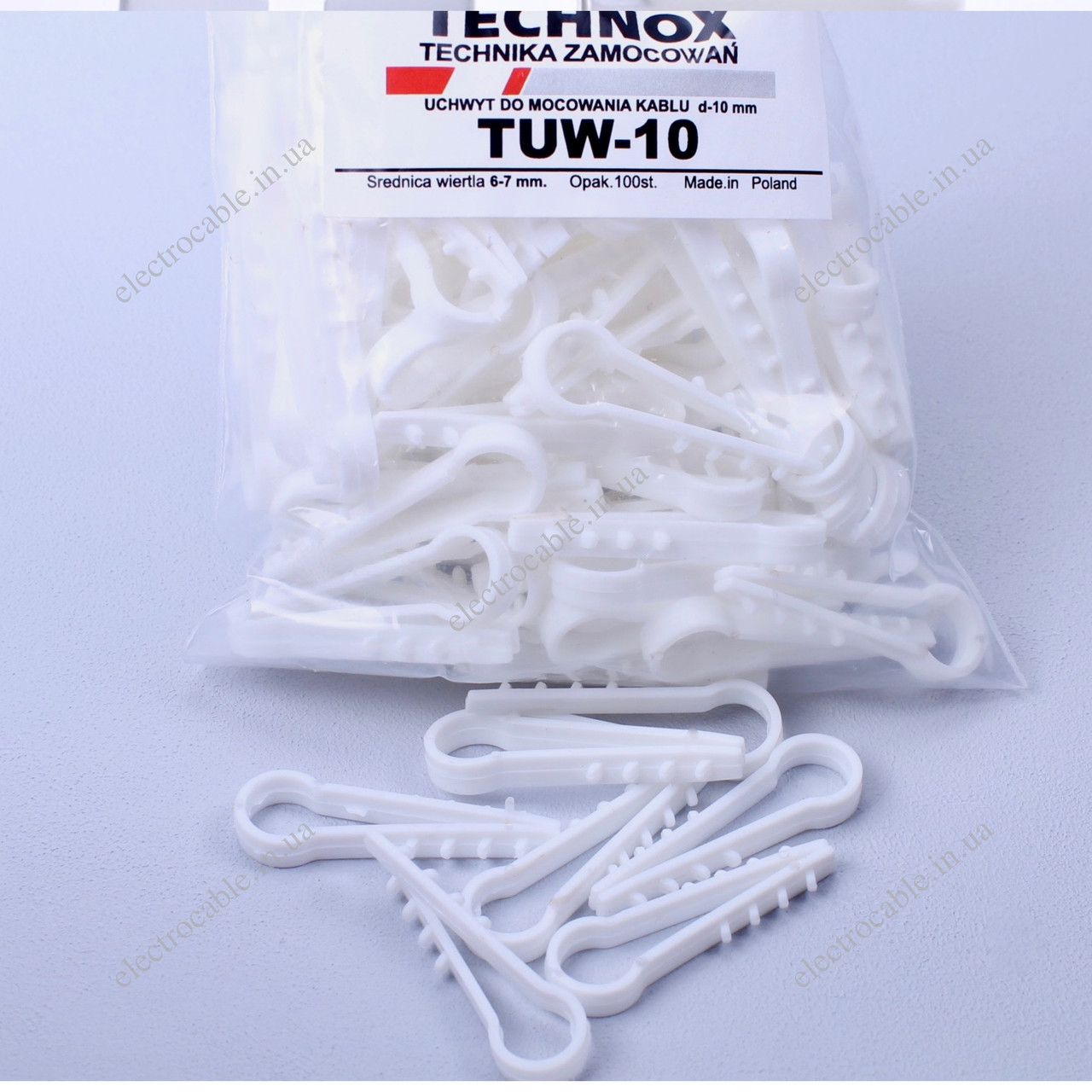 Кріплення дюбель-ялинка TUW10 (10мм) круглий, білий, фото 1