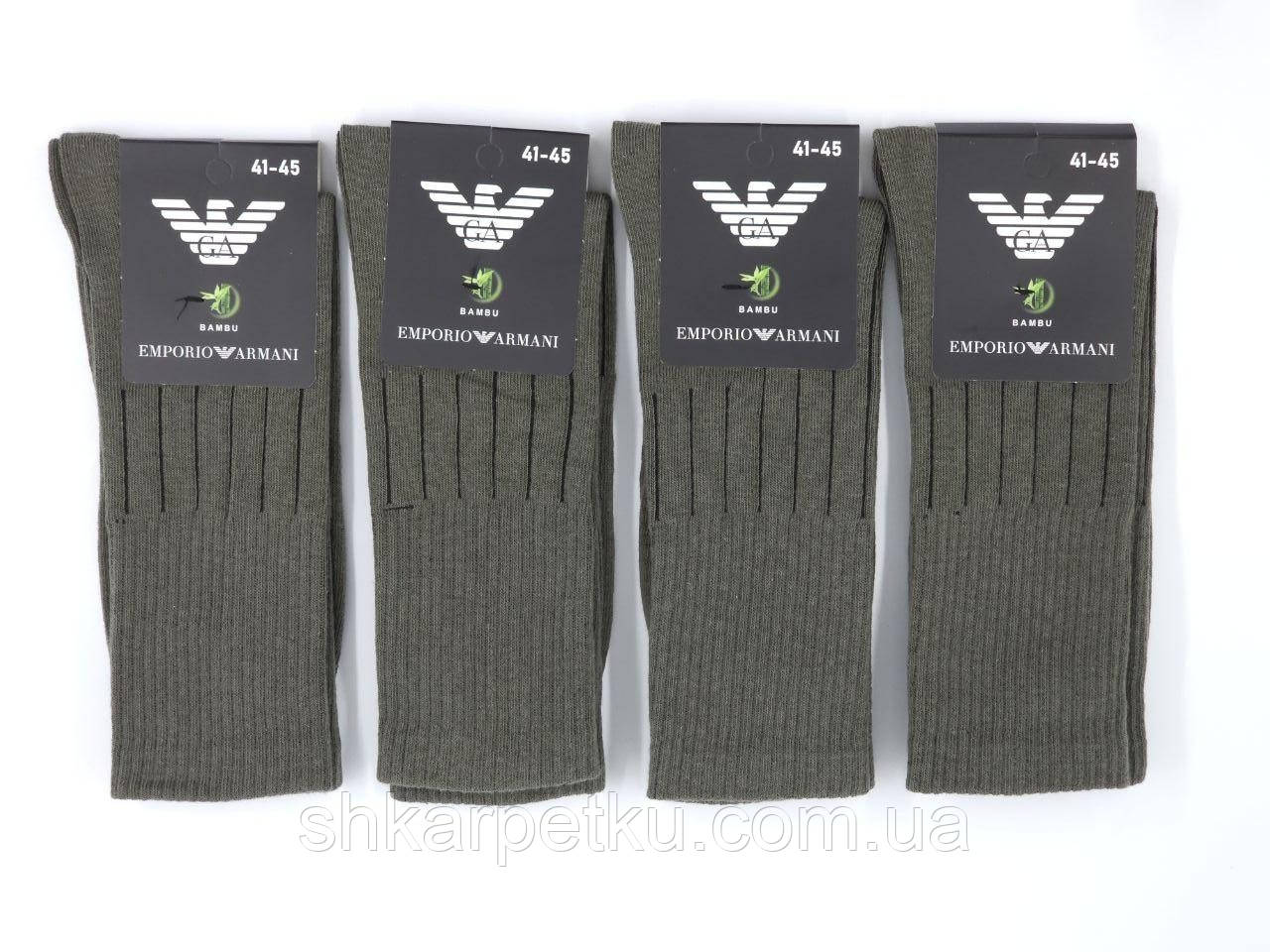 Чоловічі високі трекынгові шкарпетки GA, розмір 41-45 12 пар/уп зелені, фото 1