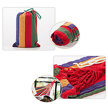 Мексиканський гамак підвісний тканинний для відпочинку 200х80см з чохлом UKC різнобарвний, фото 5