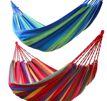 Мексиканський гамак підвісний тканинний для відпочинку 200х80см з чохлом UKC різнобарвний, фото 1