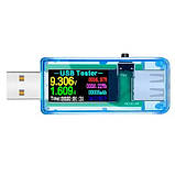 USB тестер 13в1 струму напруги ємності мАг Вт Втч D+ D- AtorchU96, фото 2