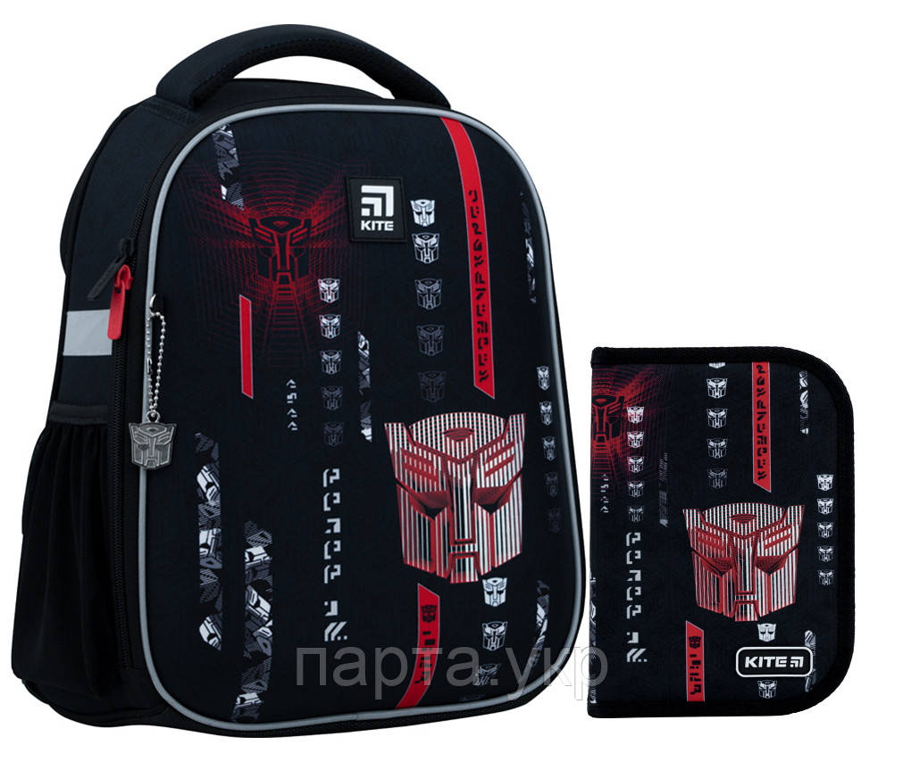 Рюкзак шкільний каркасний Kite Education Transformers TF22-555S + пенал